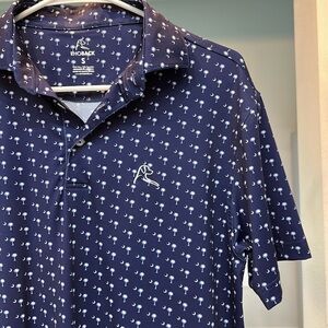 Rhoback Men’s Polo with Palmetto Trees and Moons.  Size Small.